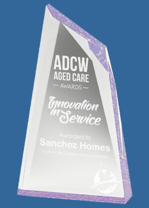 AC178_t Charger Clear Acrylic Award Purple Tint Base (25mm thick)
