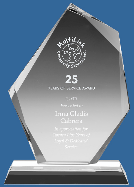 CC999_t Classic Peak Clear Crystal Award (16mm Thick)