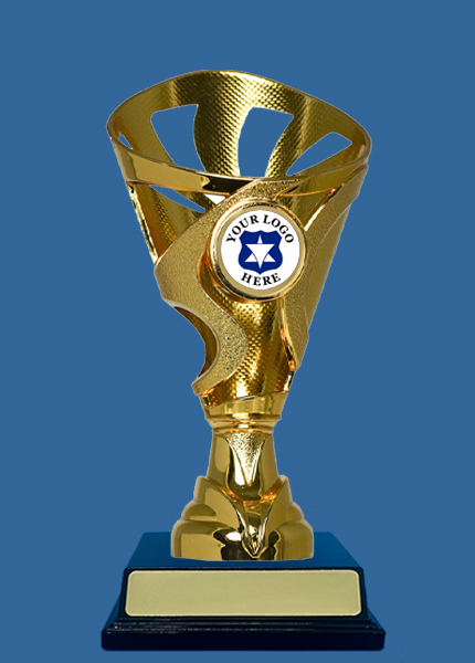 L#281G+BK Plastic Trophy Cup Gold with Black Base