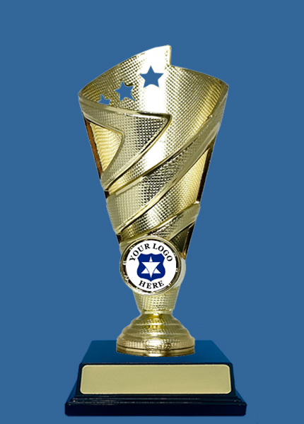 L#284G+BK Plastic Trophy Cup Gold with Black Base