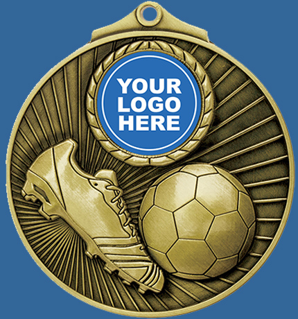 MZ180Gt 70mm Antique Gold Football Medal with 25mm Custom Insert