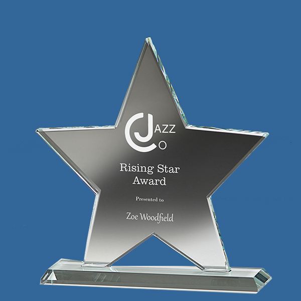 CT155_t Clear Glass Star Trophy in Presentation Box