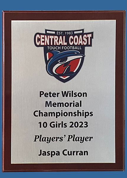 PL_RW+BS Rosewood Plaque with Brushed Silver