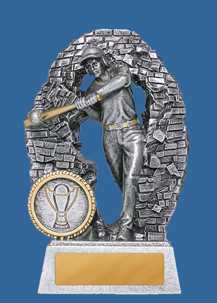 1010-5M_e Crash Through Series Resin Male Baseball & Softball Trophy