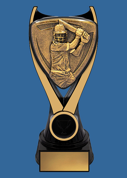 NV914_t Nova Series Plastic Trophy with Resin Batting Cricket Theme