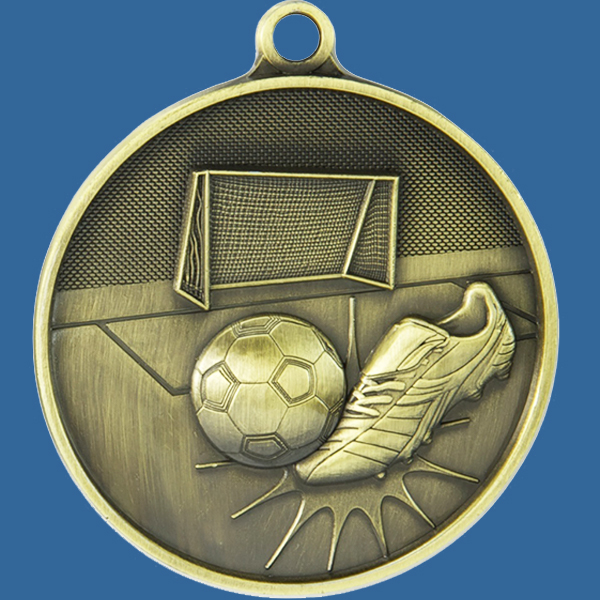 1050-9Ge 70mm Football Medal Antique Gold