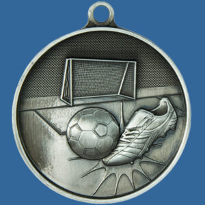 1050-9Se 70mm Football Medal Antique Silver