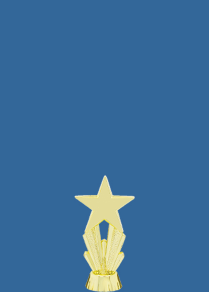 4197t Gold Plastic Star Achievement Trophy Figurine - 6.5cm