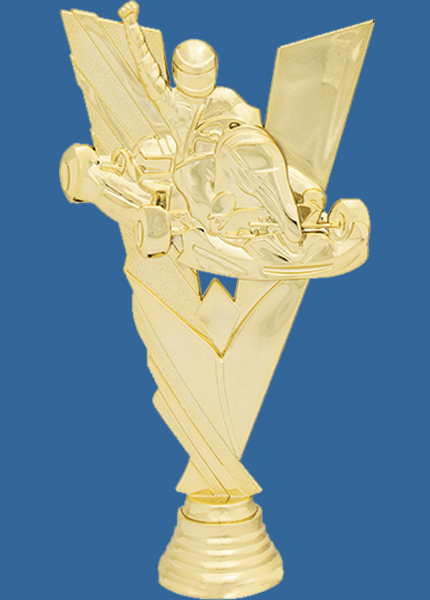 4265G Plastic Go Kart Trophy Figurine Gold - 18.5cm