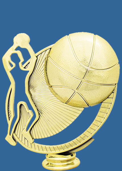 4434t Gold Plastic Basketball Trophy Figurine - 13cm