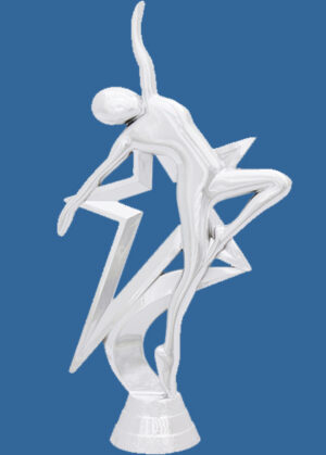 4651-2t Silver Plastic Star Dance Trophy Figurine - 16.5cm