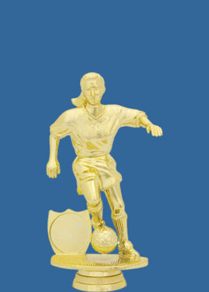 5081t Gold Plastic Female Football Trophy Figurine - 12cm