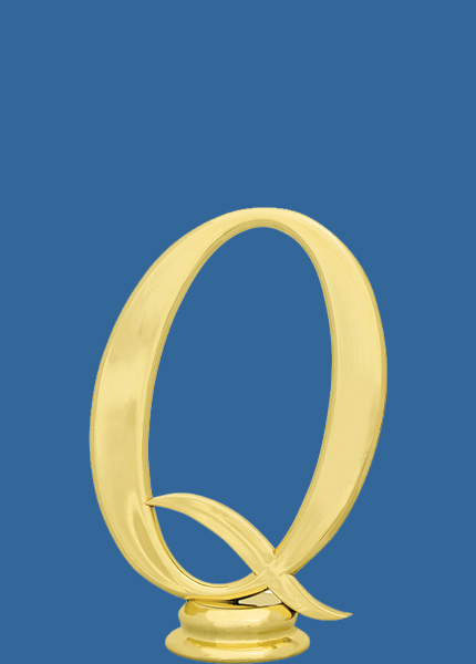 5297t Gold Plastic Quiz Achievement Trophy Figurine - 11cm