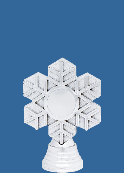 6392t Silver Plastic Snowflake Trophy Figurine - 10.5cm