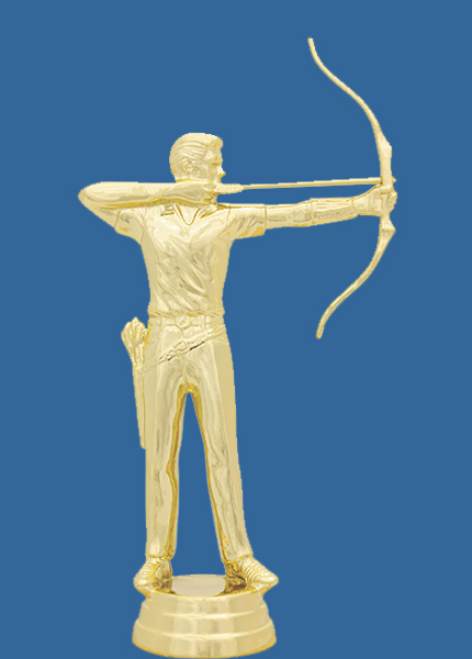 8004t Gold Plastic Male Archery Trophy Figurine - 15cm
