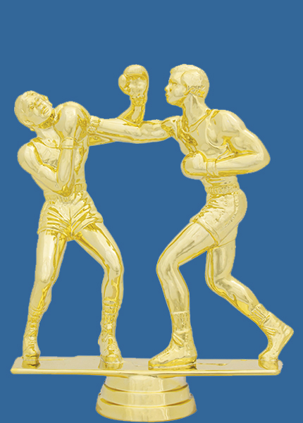 8032t Gold Plastic Boxing Trophy Figurine - 13.5cm