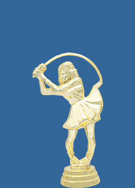 8046t Gold Plastic Female Comic Golfer Trophy Figurine - 11.5cm