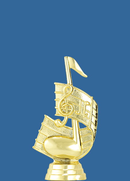 8069t Gold Plastic Note Music Trophy Figurine - 11cm