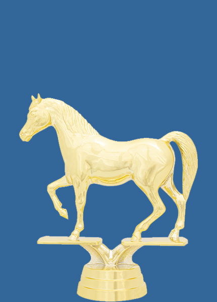 8135t Gold Plastic Horse Equestrian Trophy Figurine - 11cm