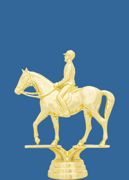 8137t Gold Plastic Rider Equestrian Trophy Figurine - 11.5cm
