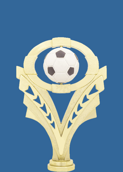 8238-60t Gold Plastic Spinning Ball Football Trophy Figurine - 12.5cm