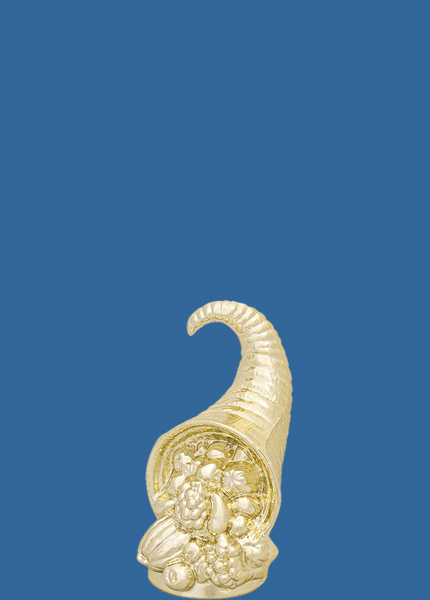 8271t Gold Plastic Horn of Plenty Trophy Figurine - 8cm