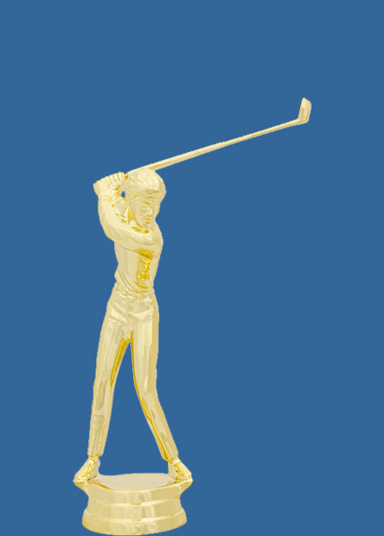 8313t Gold Plastic Male Golf Trophy Figurine - 13cm