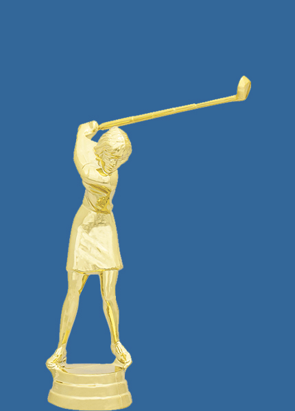 8314t Gold Plastic Female Golf Trophy Figurine - 13cm