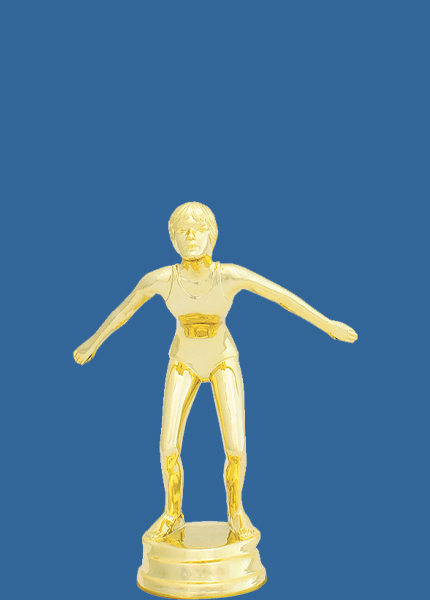 8321t Gold Plastic Female Swimming Trophy Figurine - 10.5cm