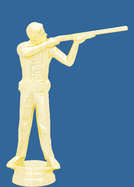 8334t Gold Plastic Male Trap Shooting Trophy Figurine - 14cm