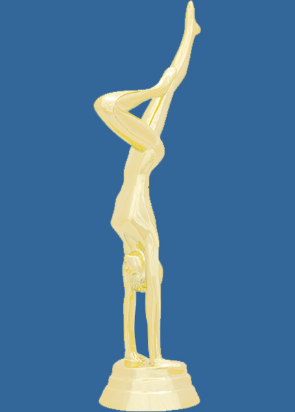 8337t Gold Plastic Female Gymnastics Trophy Figurine - 16.5cm
