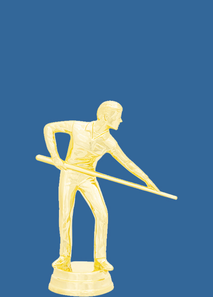 8342t Gold Plastic Male Snooker Pool Trophy Figurine - 10.5cm
