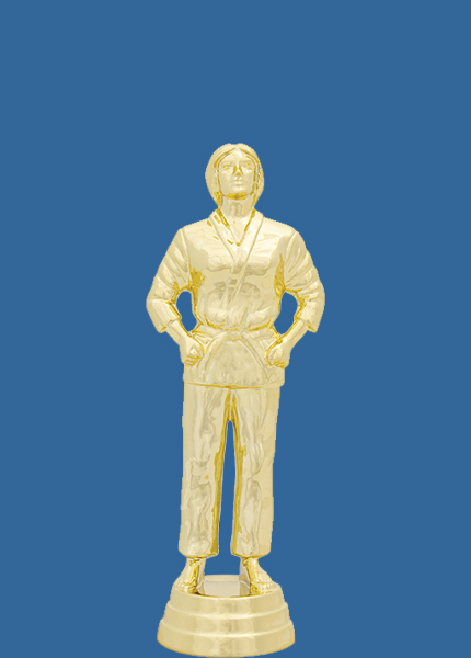 8347t Gold Plastic Female Judo Martial Arts Trophy Figurine - 12.5cm