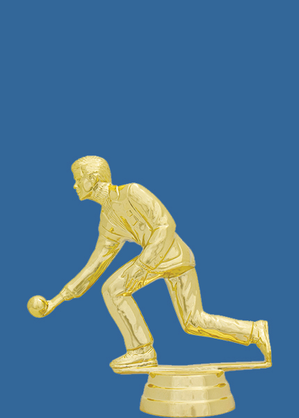 8380t Gold Plastic Male Lawn Bowls Trophy Figurine - 10cm