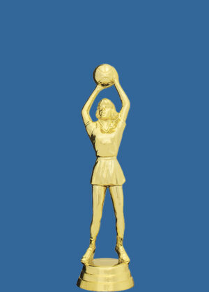 8391t Gold Plastic Shooter Netball Trophy Figurine - 12.5cm