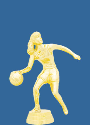 8652t Gold Plastic Dribbling Female Basketball Trophy Figurine - 12cm