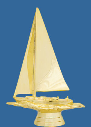 8661t Gold Plastic Sailing Trophy Figurine - 15cm