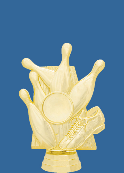 8832t Gold Plastic Tenpin Bowling Trophy Figurine - 12cm