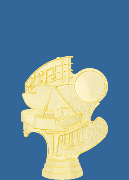 8836t Gold Plastic Piano Music Trophy Figurine - 11cm