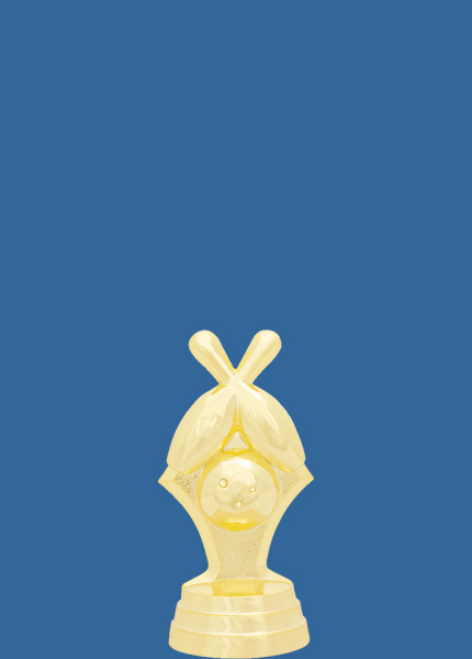 8904t Gold Plastic Mini Tenpin Bowling Trophy Figurine - 8cm