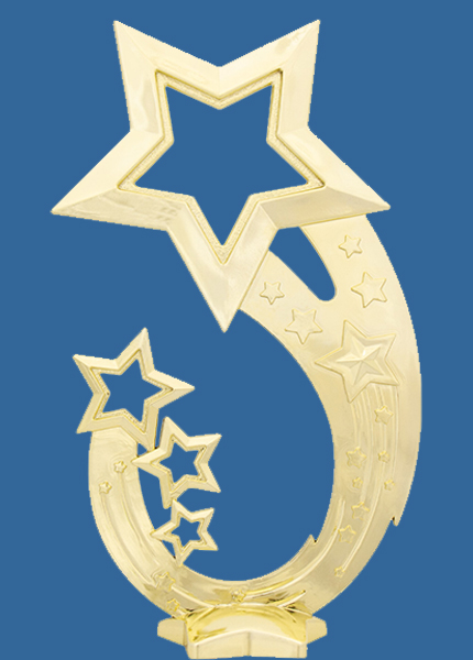 FG1007t Gold Plastic Rising Star Trophy Figurine - 15.5cm