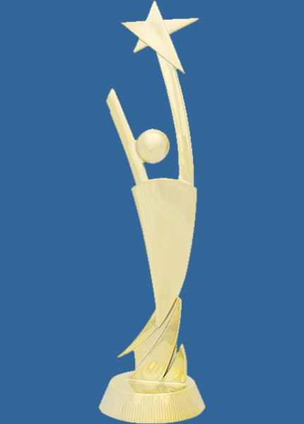 FG740t Gold Plastic Star Figure Achievement Trophy Figurine - 18cm
