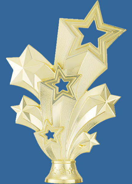 FG770t Gold Plastic Starburst Trophy Figurine - 16.5cm