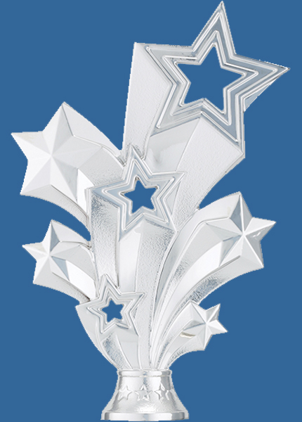 FG779t Silver Plastic Starburst Trophy Figurine - 16.5cm