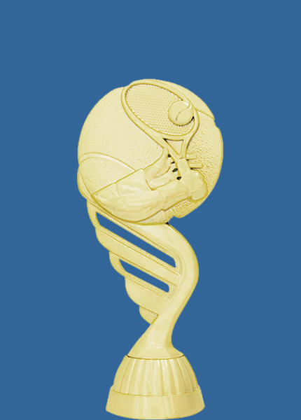 FX118t Gold Plastic Tennis Trophy Figurine - 13cm