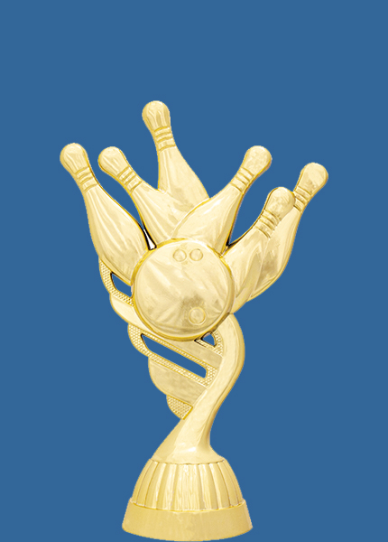FX152t Gold Plastic Tenpin Bowling Trophy Figurine - 13cm