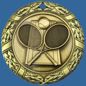 MW70+MM18Gt Wreath Medal with Antique Gold Tennis Insert - 70mm