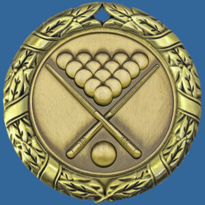 MW70+MM29Gt Wreath Medal with Antique Gold Snooker Insert - 70mm