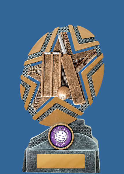24_-RS1 StarBurst Series Cricket Resin Trophy
