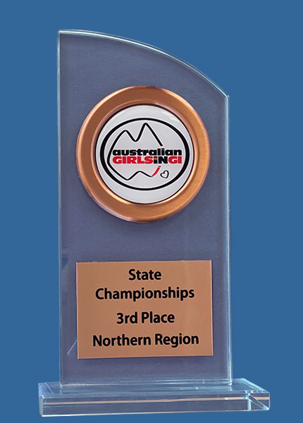 BGT10B+MR70B Glass Trophy with Bronze Metal Holder